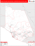 Oxnard-Thousand Oaks-Ventura Metro Area Digital Map Red Line Style